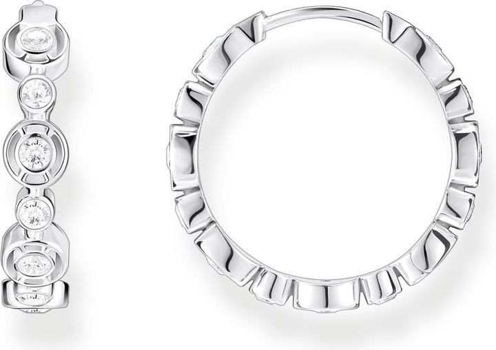 Thomas Sabo Créoles Cercles avec pierres blanches Argent (Argent 925)