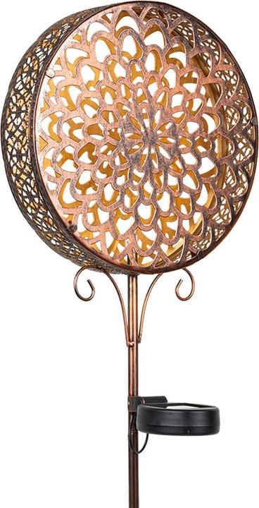 Produktbild HI 2er-Set Gartenstecker Solar Blume in Rostoptik, H 98 cm