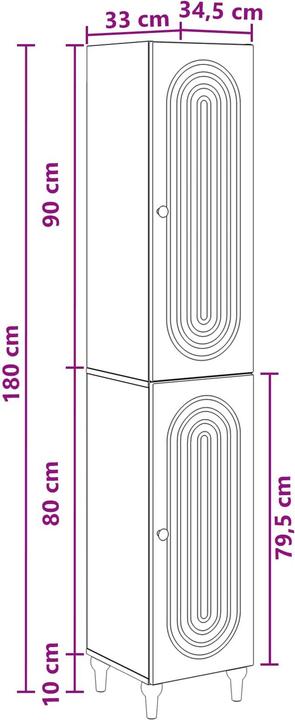Produktbild vidaXL Möbelset (34.50 x 34.50 x 90 cm)