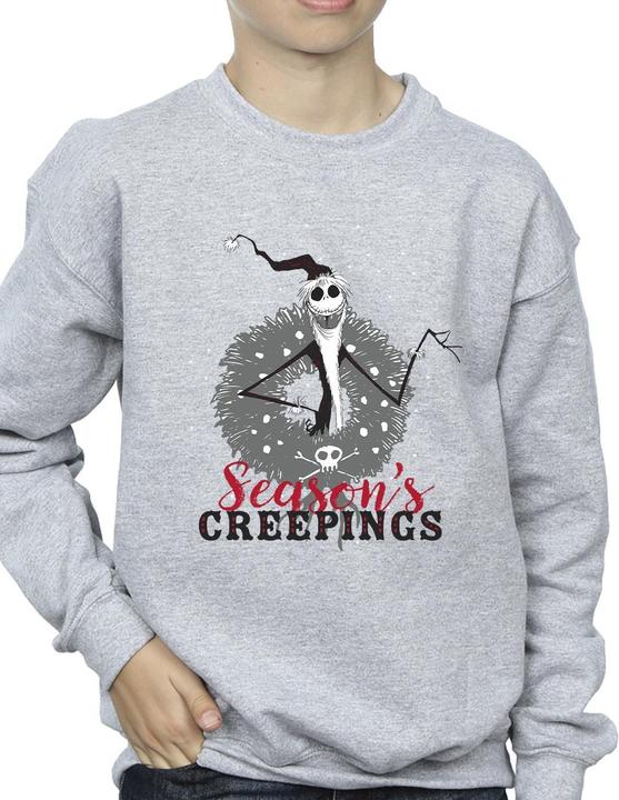 Actual product image Disney Boys The Nightmare Before Christmas Seasons Creepings Wreath Sweatshirt (128)