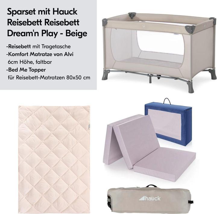 Produktbild Hauck Reisebetten Reisebett Set Dream'n Play inkl. Alvi Reisebett (120 x 60 cm)