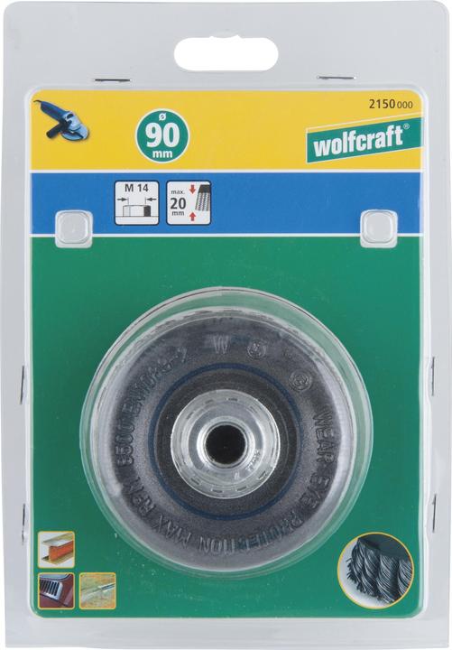 Actual product image wolfcraft wolfcraft 1 steel cup brush WS serrated M14 ø75mm