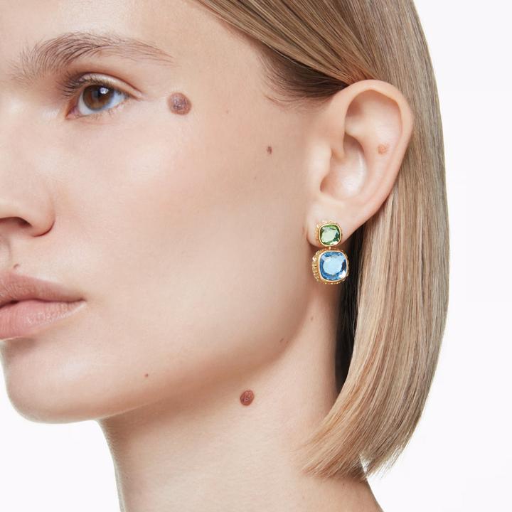 Produktbild Swarovski Chroma Drop Ohrhänger Kissenschliff Mehrfarbig Gold (Swarovski Metall)