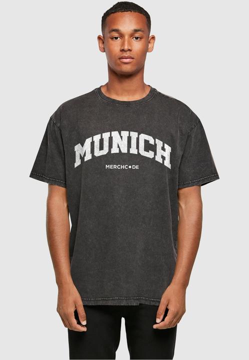 Produktbild Merchcode Munich Wording - Acid Washed Oversize Tee - 113017 (S)