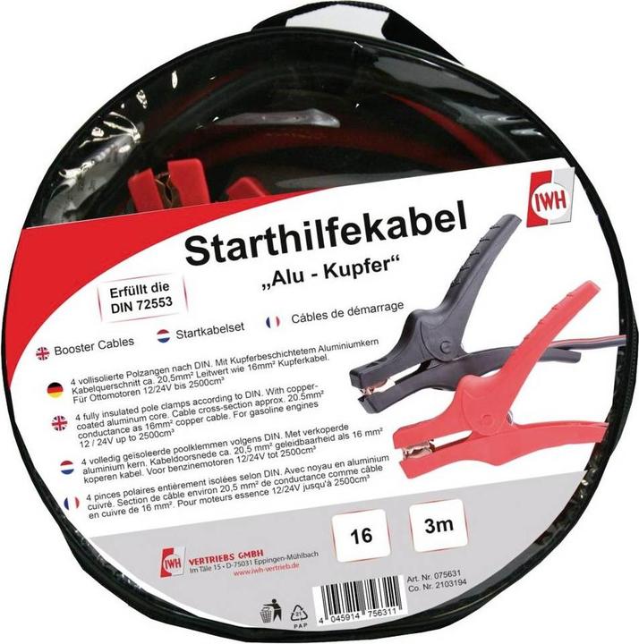 Actual product image IWH 075635 Jumper cable 40.0 mm² aluminum (copper coated) 4.5 m