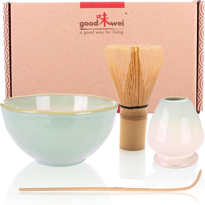 Goodwei Matcha Set mit Teeschale und Besenhalter