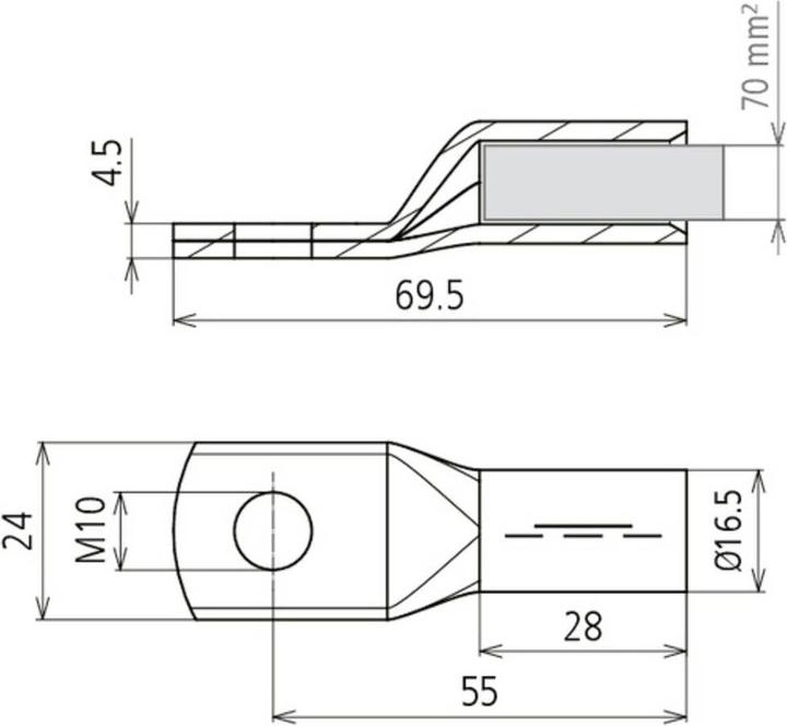 Actual product image Dehn Press cable lug