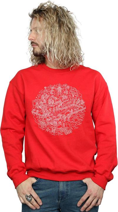 Actual product image Star Wars Mens Christmas Death Star Sweatshirt (L)