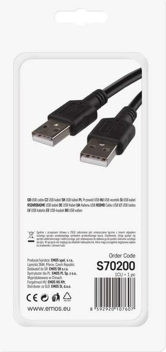 Immagine prodotto Emos Cavo USB 2.0 spina A - spina A 2m (2 m)