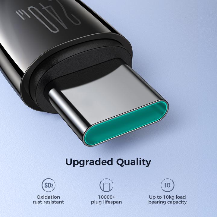 Actual product image Joyroom Pioneer Series SA31-CC5 USB-C / USB-C cable 240W 1.2m - black (1.20 m, USB 3.2 Gen 1, 240 W)