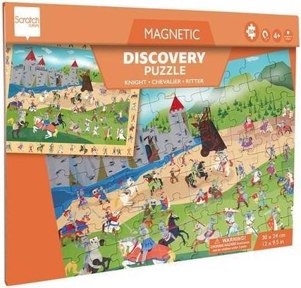 Scratch Magnetpuzzle und 2in1-Spiel Ritter (80 Teile)