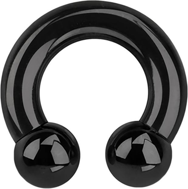 Produktbild Star Piercing Circular Barbell Innengewinde schwarz mit zwei Kugeln (ohne Messing, Chirurgenstahl 316L)