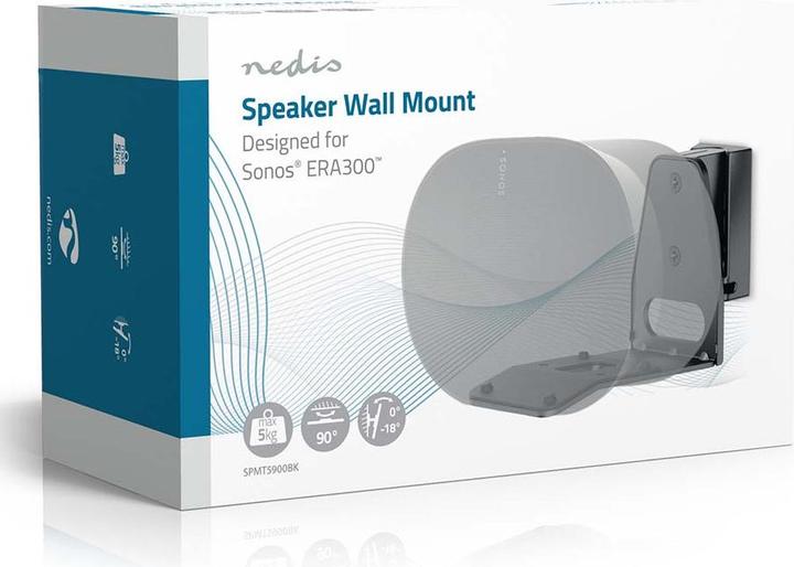 Image du produit Nedis Support de haut-parleur - Compatible avec : Sonos Era300 - mural - 5 kg - pivotant/basculant - (1 pièce, Installation murale, Inclinable, Rotatif)