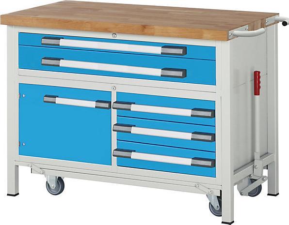 Actual product image eurokraft pro Mobile and lowerable workbench (125 cm, 70 cm)