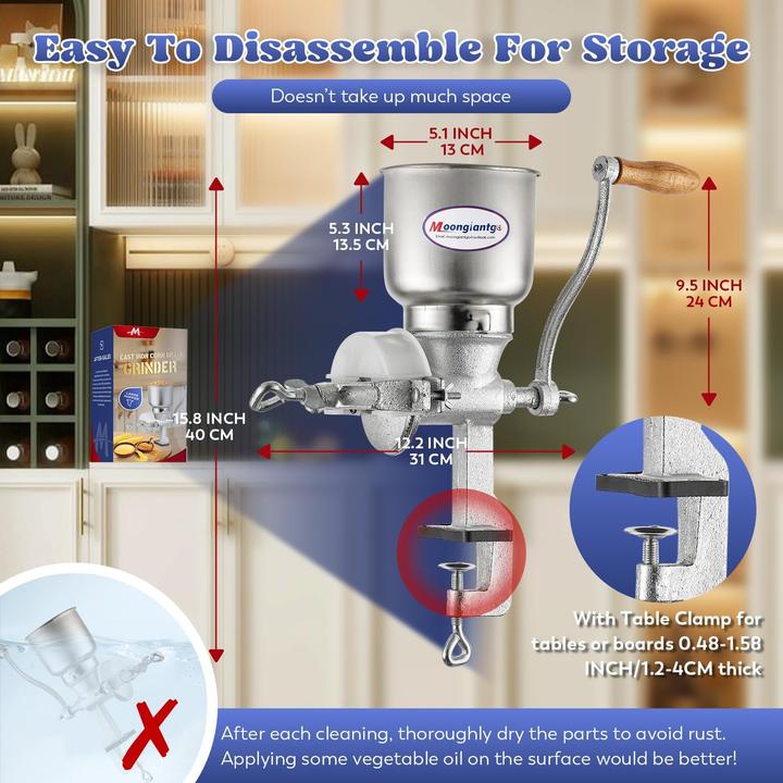 Actual product image Moongiantgo Manuelle Getreidemühle