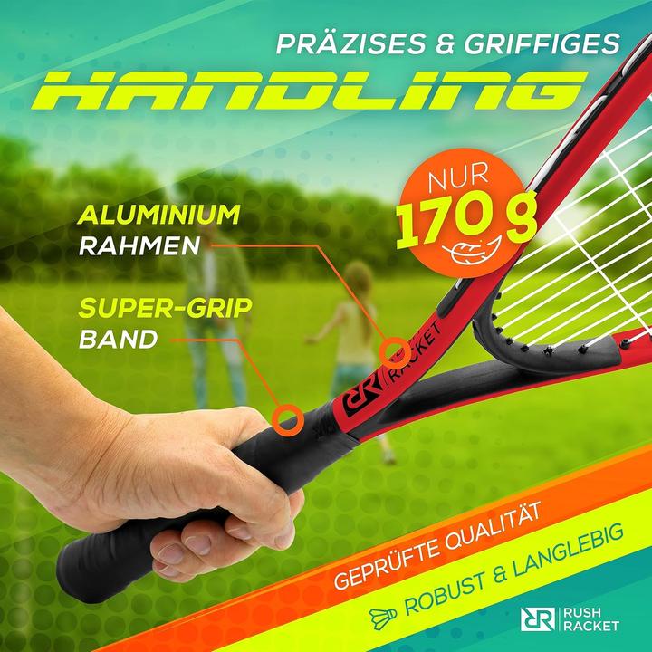 Produktbild Rush Racket RS3 Speed Badminton Set mit Feldmarkierungen