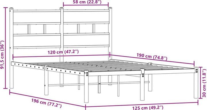 Image du produit vidaXL Bettgestell (120 x 190 cm)