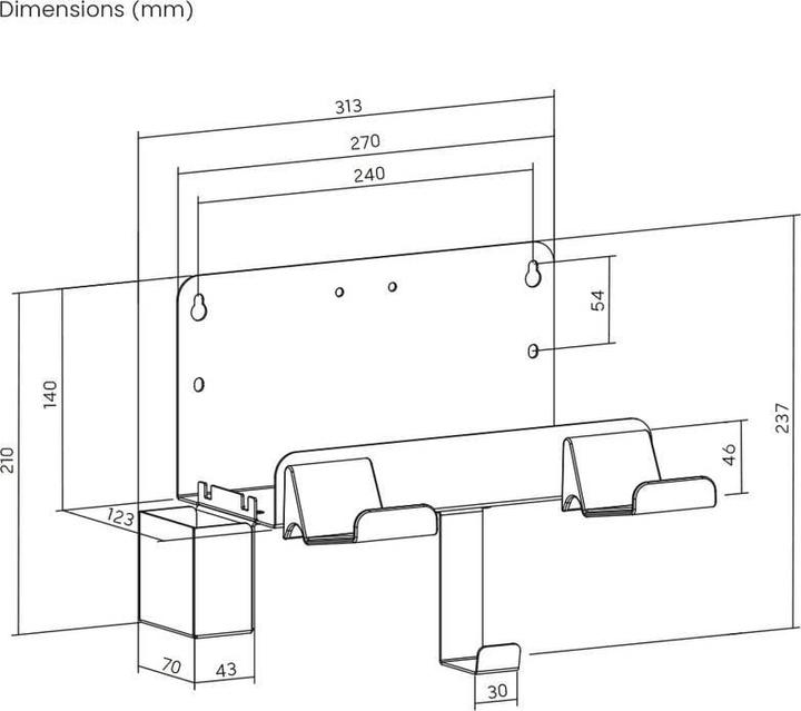 Produktbild myWall My Wall Media-Player Wandhalterung Schwarz (1 Stk., Wandmontage, Nicht beweglich)