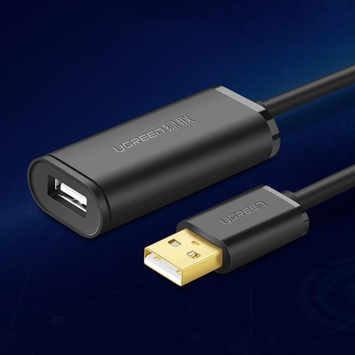 Actual product image Ugreen Cable extension USB 2.0 US121 10m - Black (10 m, USB 2.0)