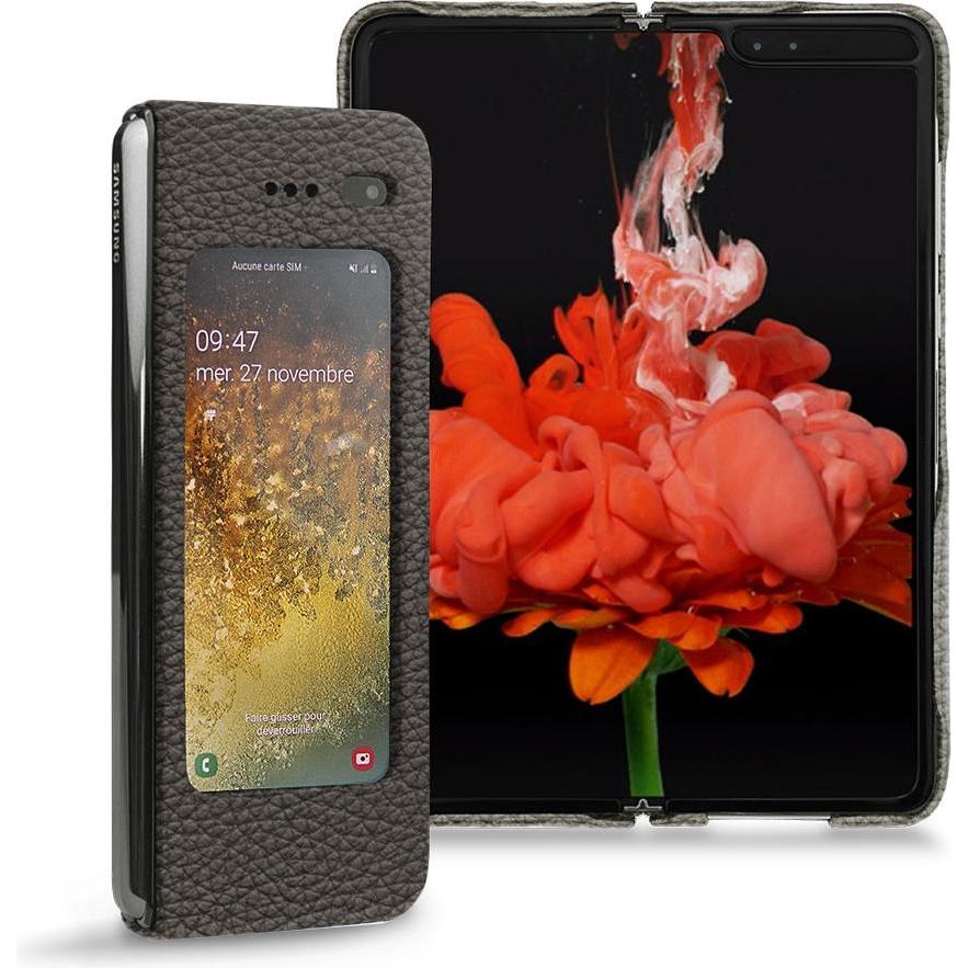 Noreve Lederschutzhülle (Samsung Galaxy Fold), Smartphone Hülle, Grau