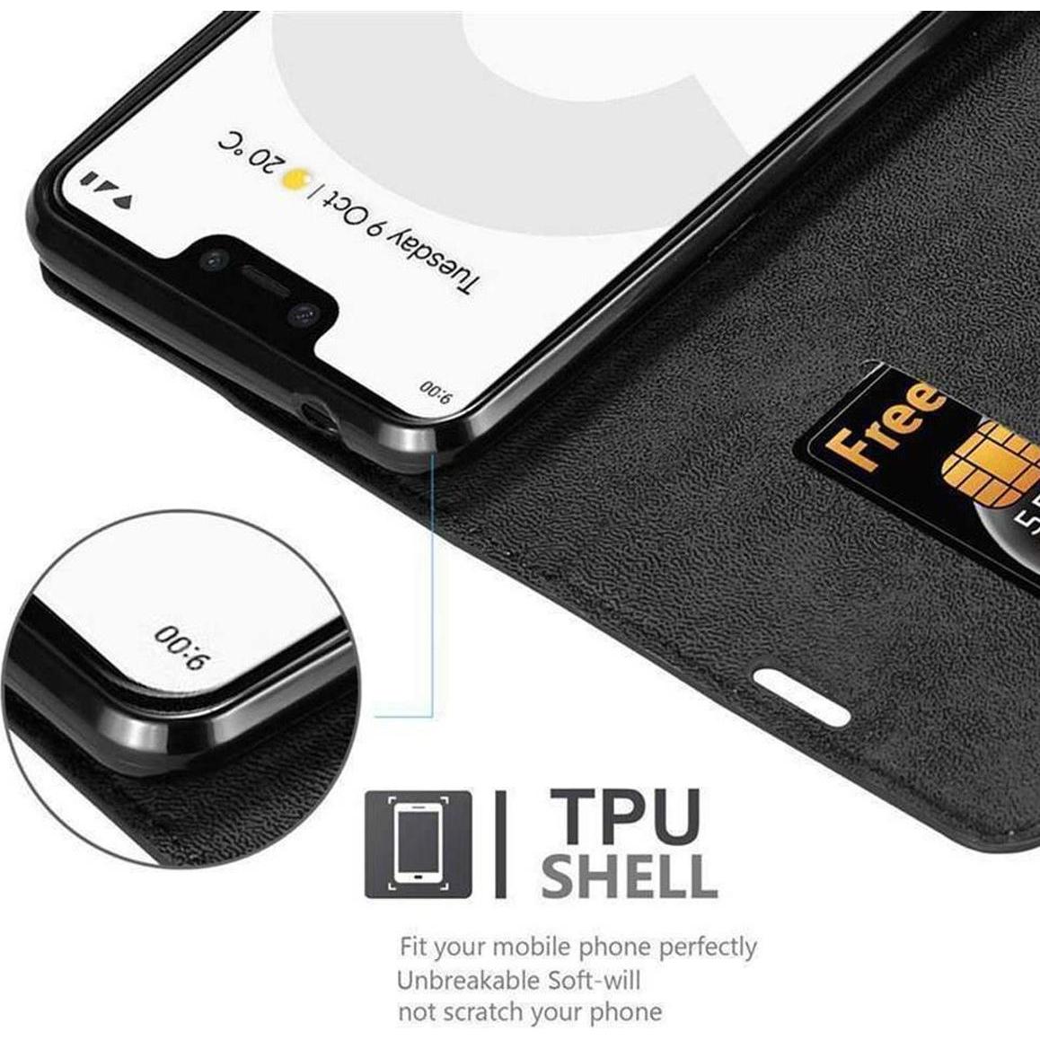 Thumbnail - Cadorabo Book Invisible Magnet Cover (Google Pixel 3 XL), Smartphone Hülle, Schwarz