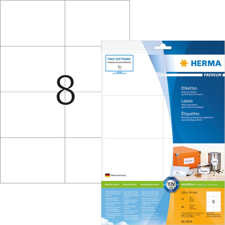 Produktbild HERMA Universal Etiketten A4