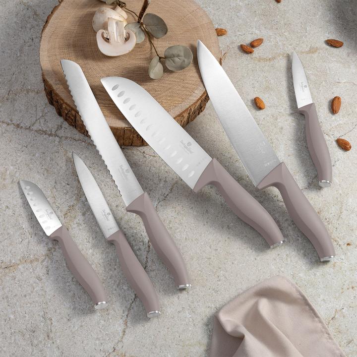 Image du produit BerlingerHaus Set de couteaux design, aiguisés à la main, 6 pièces, taupe (20 cm)