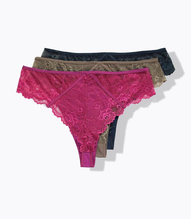 Produktbild Ulla Popken Strings, 3er-Pack, Spitze (3er Pack, 58, 60)