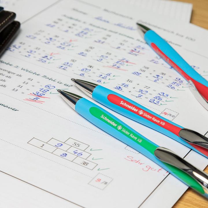 Image du produit Schneider 3 stylos à bille Slider Rave bleu Couleur d'encre assortie (Vert, Rouge, 3 x)