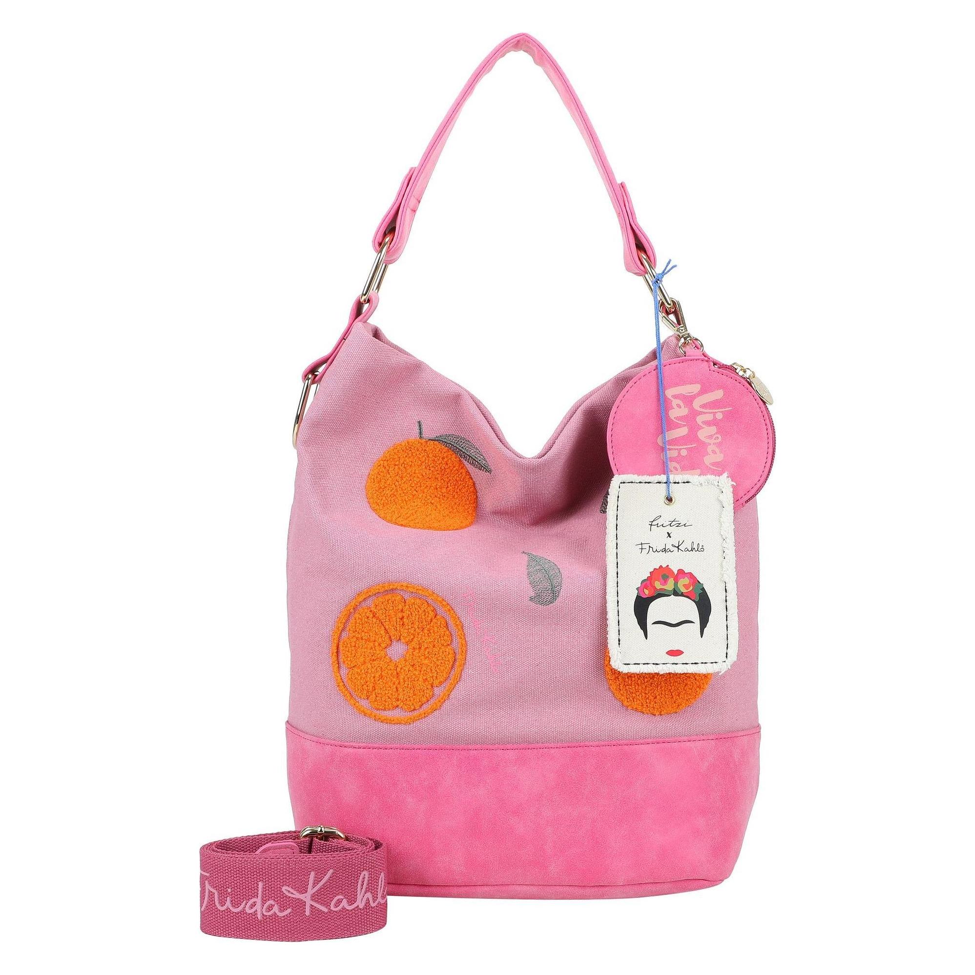 Fritzi Aus Preußen, Damen, Handtasche, Izzy07 Fritzi X Frida Kahlo Limited Canvas Hobo Bag, Orange, Rosa