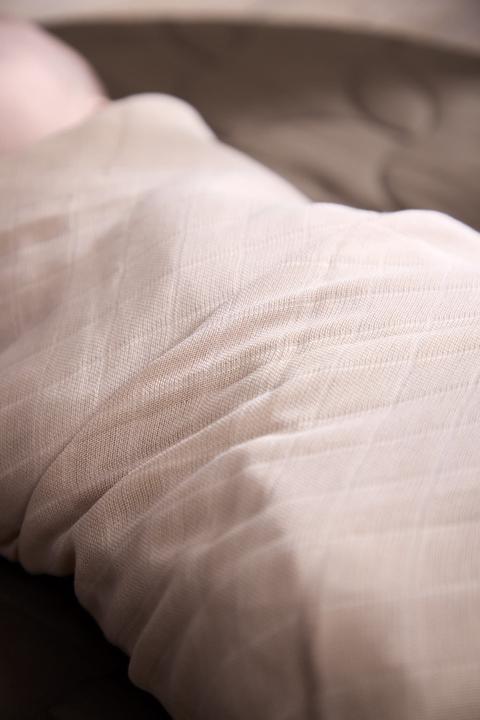 Actual product image Filibabba Muslin Swaddle Diaper 120x120 cm GOTS - Warm Grey (120 cm, 120 cm)