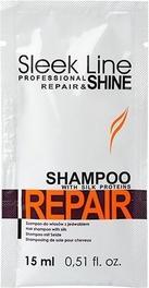 Actual product image Stapiz Sleek Line Repair Shampoo With Silk For Damaged Hair 15ml (15 ml, Liquid shampoo)