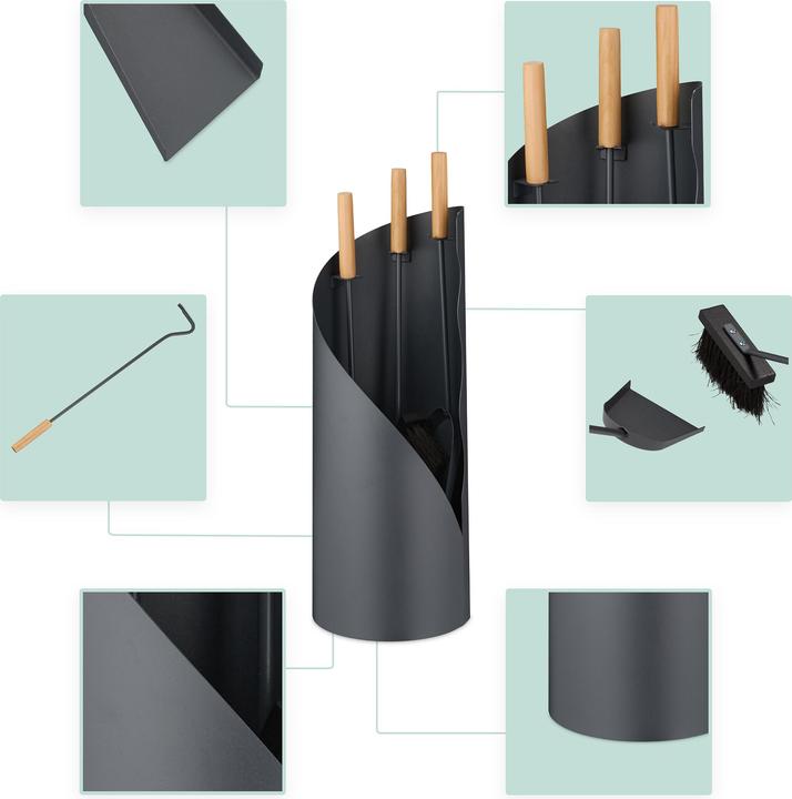 Image du produit Relaxdays set de 4 couverts de cheminée (57 x 20 cm)