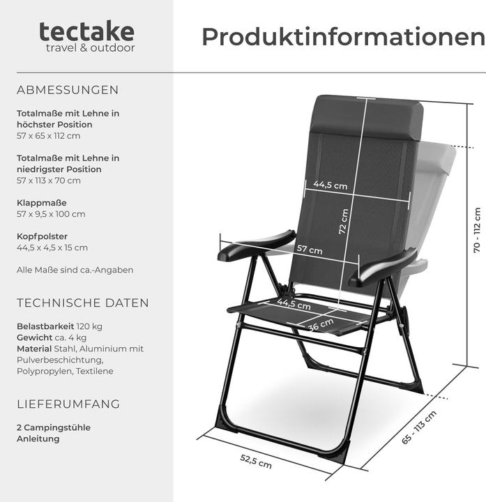 Produktbild tectake Müritz mit Kopfpolster