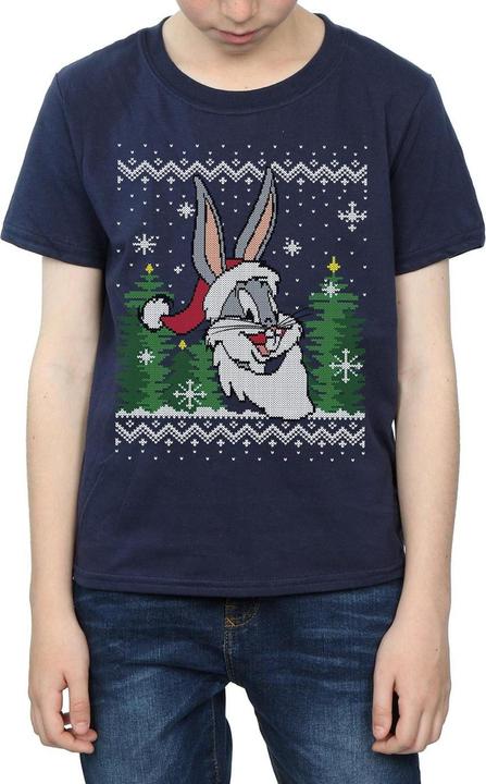 Actual product image Looney Tunes Boys Bugs Bunny Christmas Fair Isle T-Shirt (116)