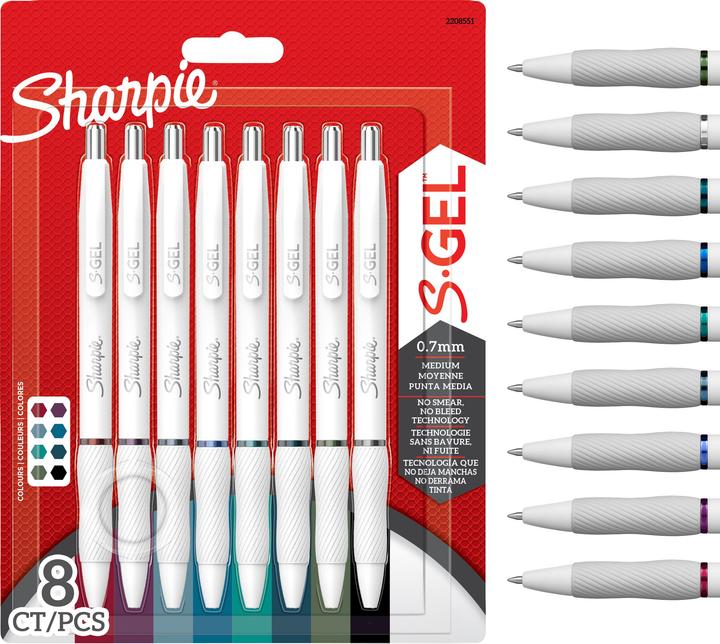 Produktbild Sharpie Gelpen S-Gel 0,7 blister sort ass farver (8) (Mehrfarbig, 8 x)