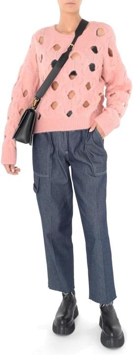 Actual product image Pinko Modern Design Long Sleeve Collarless Tee with Excellent Quality and Easy Wear (XXL)