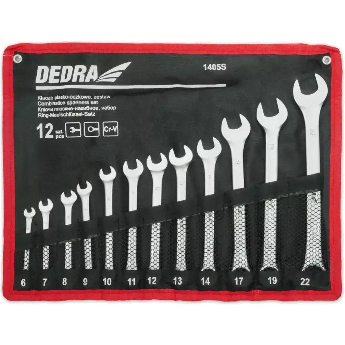 Dedra, Schraubenschlüssel, Ring-Maulschlüssel-Satz 6-22mm 12-tlg. (1405S) (22 mm, 10 mm, 8 mm, 14 mm, 11 mm, 7 mm, 12 mm...
