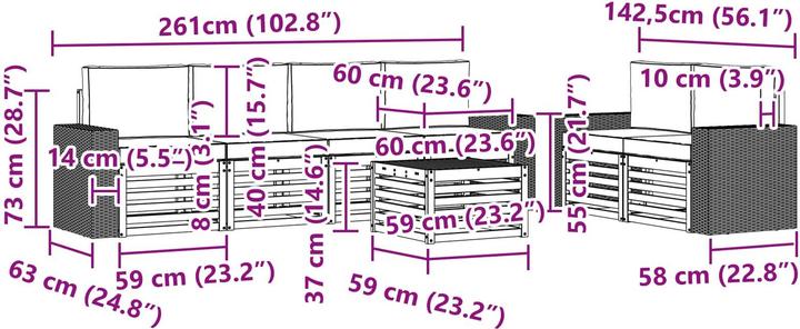 Produktbild vidaXL Outdoor-Sofa