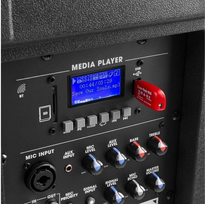 Image du produit Eminence met Bluetooth - Vonyx VSA500BP - 800 Watt - Partybox - 2 draadloze mics - 1 heaset mic (Actif)