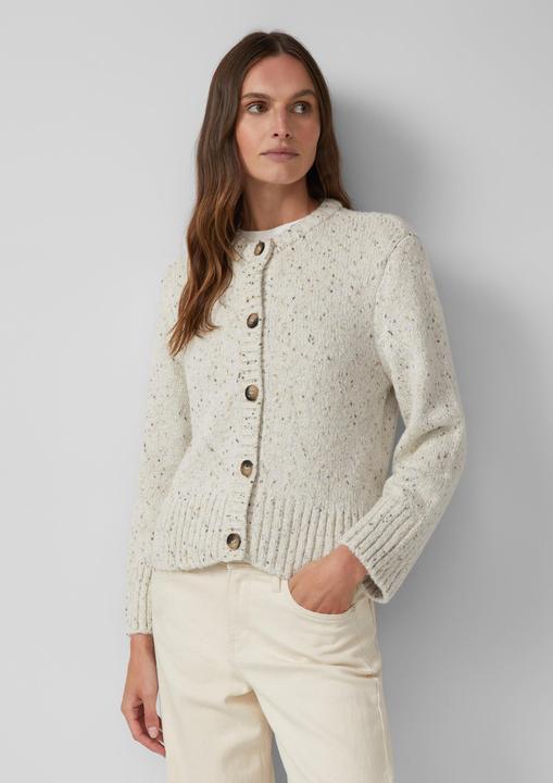 Produktbild s.Oliver Strickjacke Kurze Strickjacke aus Baumwollmix mit Knopfleiste (46)