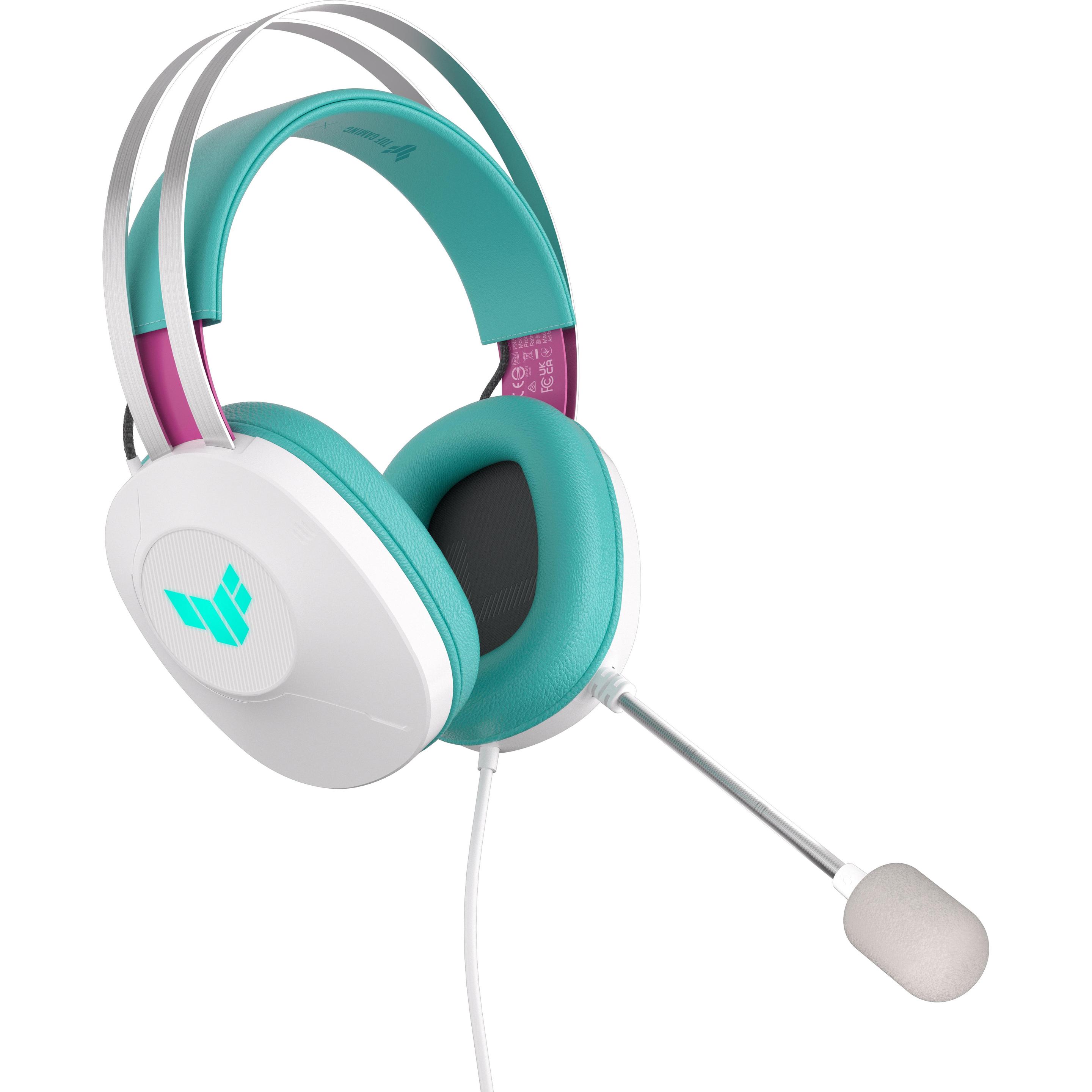 ASUS TUF Gaming H1 Gen II Hatsune Miku Edition (Kabelgebunden), Gaming Headset, Türkis, Weiss, Pink