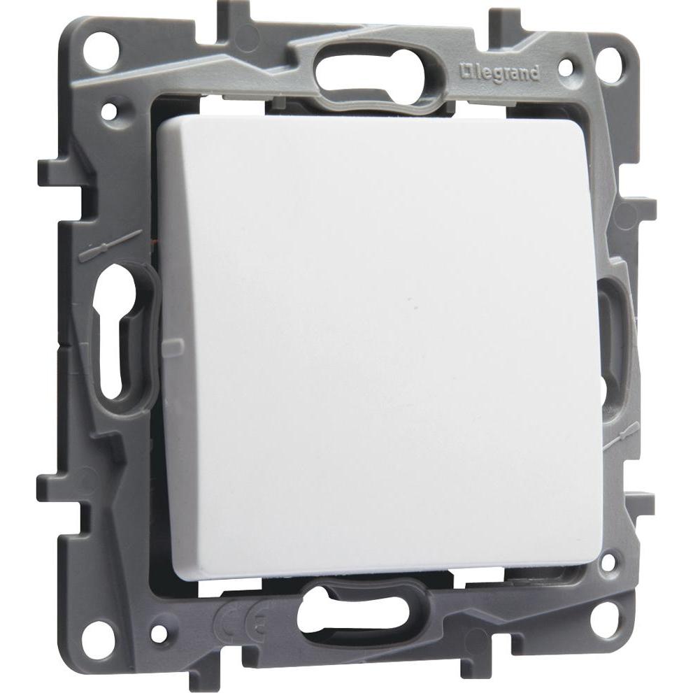 Legrand Niloe Wechselschalter 10AX 664701 mit Steckklemmen ohne Spreizkrallen, Taster + Schalter, Weiss