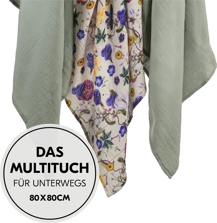 Actual product image Hauck Cuddle N Clean 3Set Sage/ Beige Floral (80 cm, 80 cm)