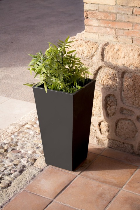 Produktbild Newgarden MELISA 30 Blumentopf, Kübel gross doppelwandig eckig, hoch 30x30x58cm anthrazit 11L mit Was