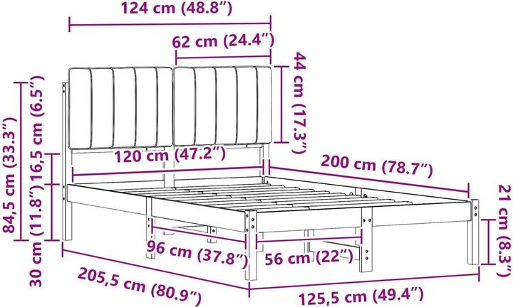 Produktbild vidaXL Bettrahmen (120 x 200 cm)