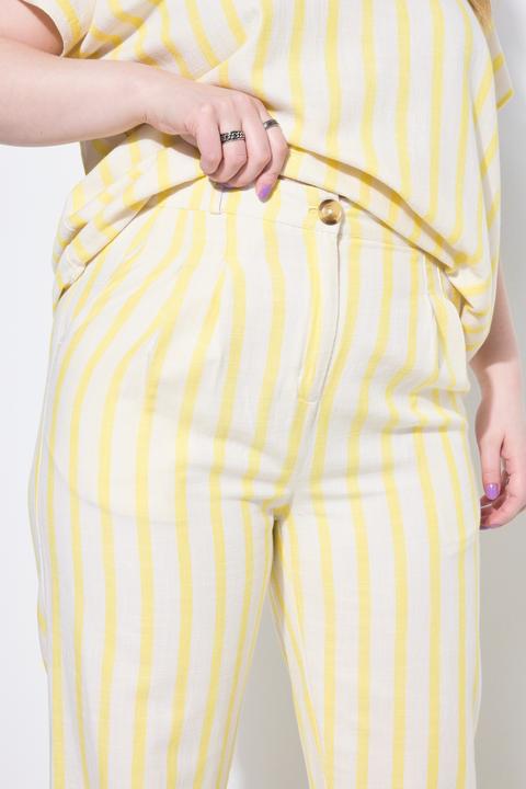 Immagine prodotto Studio Untold Pantaloni con taglio della gamba ampio, effetto lino e righe (54)