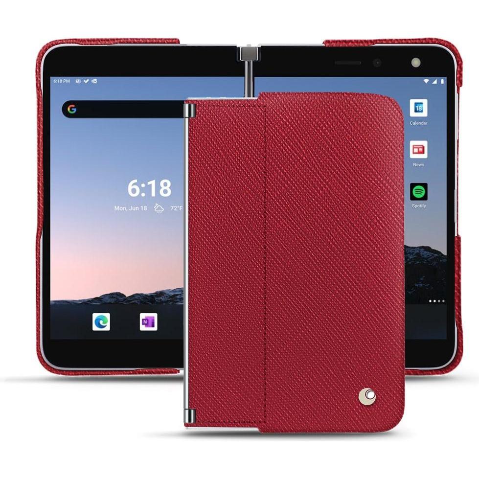 Noreve Lederschutzhülle (Microsoft Surface Duo 2), Smartphone Hülle, Rot
