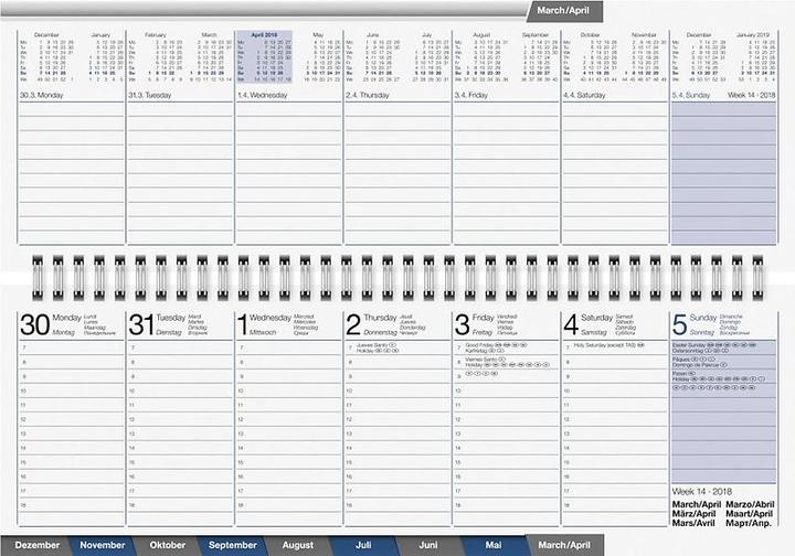 Produktbild Querkalender AC Wochenterminer 2019 weiss (Quer)