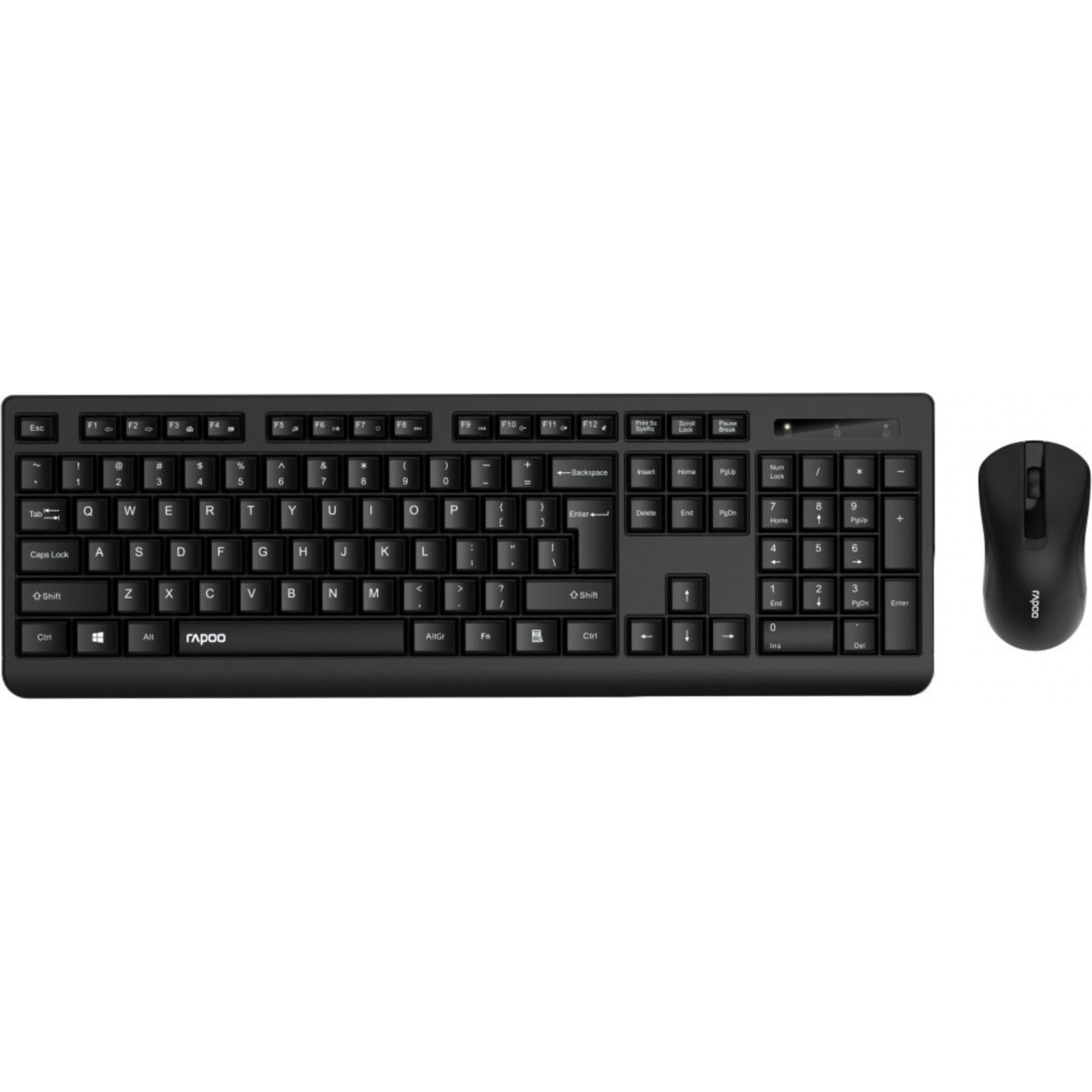 Rapoo X1700 Schwarz Kabelloses Multi-Mode-Deskset (DE, Kabellos), Tastatur, Schwarz